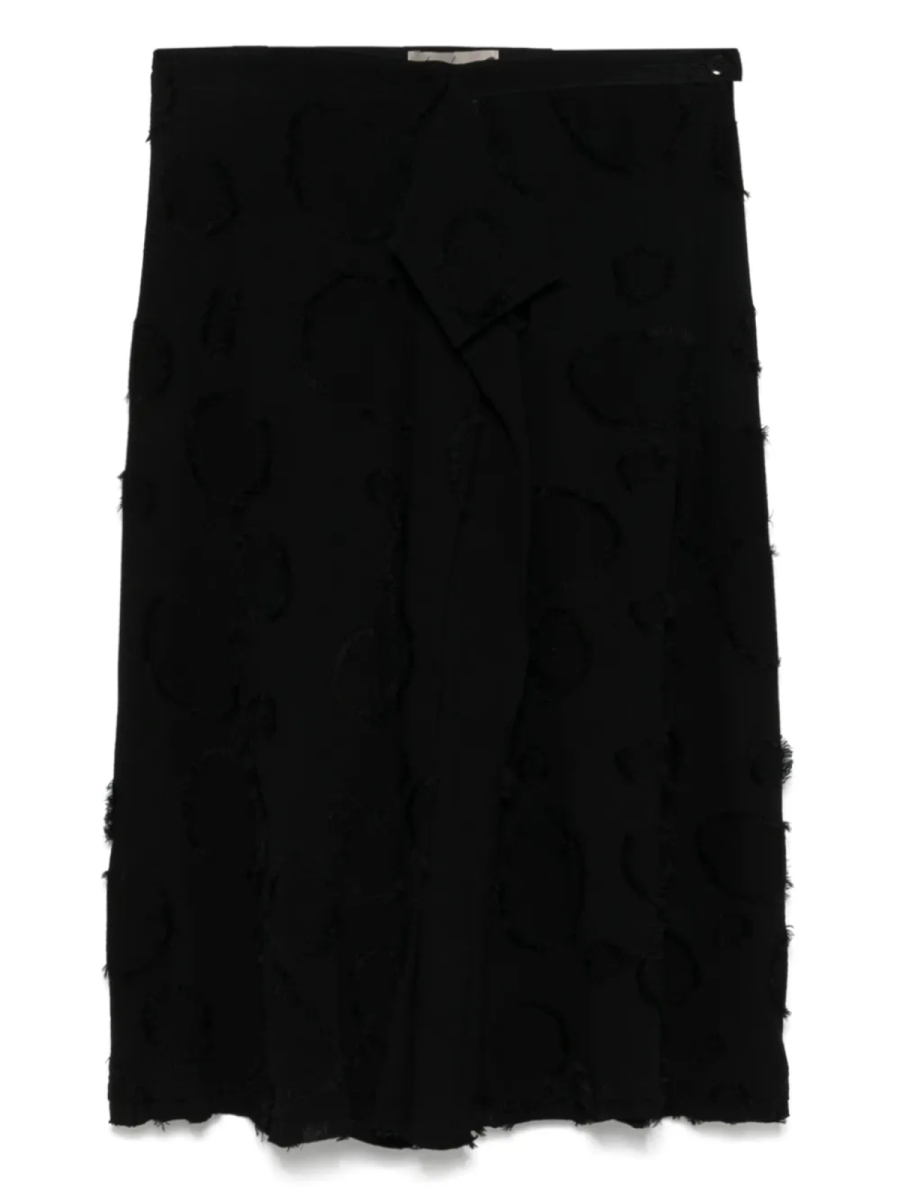 

Yohji Yamamoto юбка мини с бахромой, черный