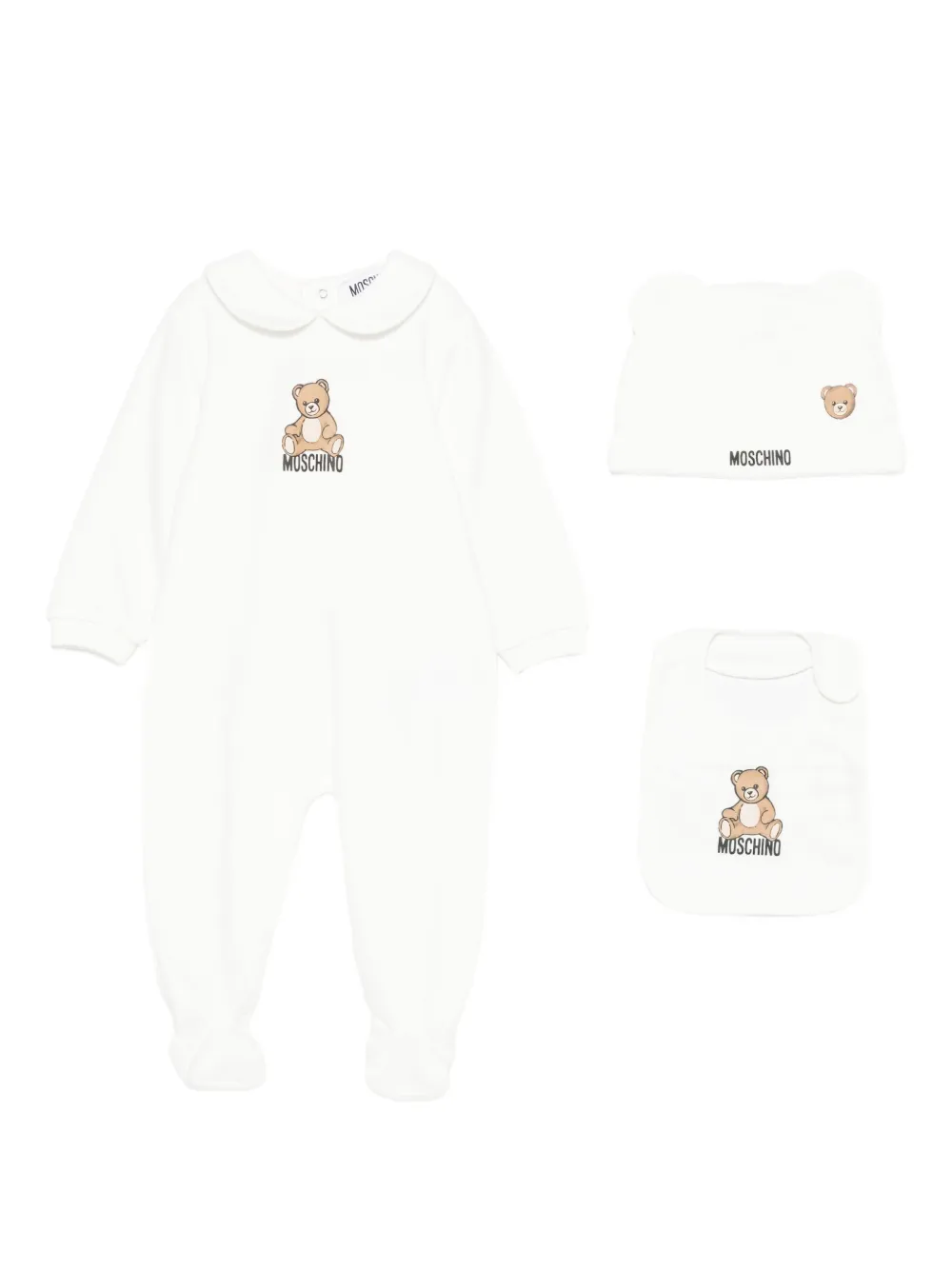 

Комплект для выращивания младенцев с принтом плюшевого мишки Moschino Kids, белый