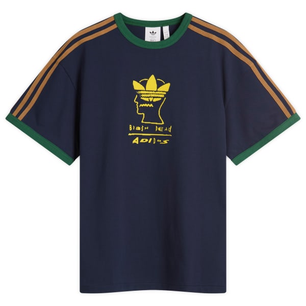 

Футболка X с надписью «Мозг мертв» Adidas, синий