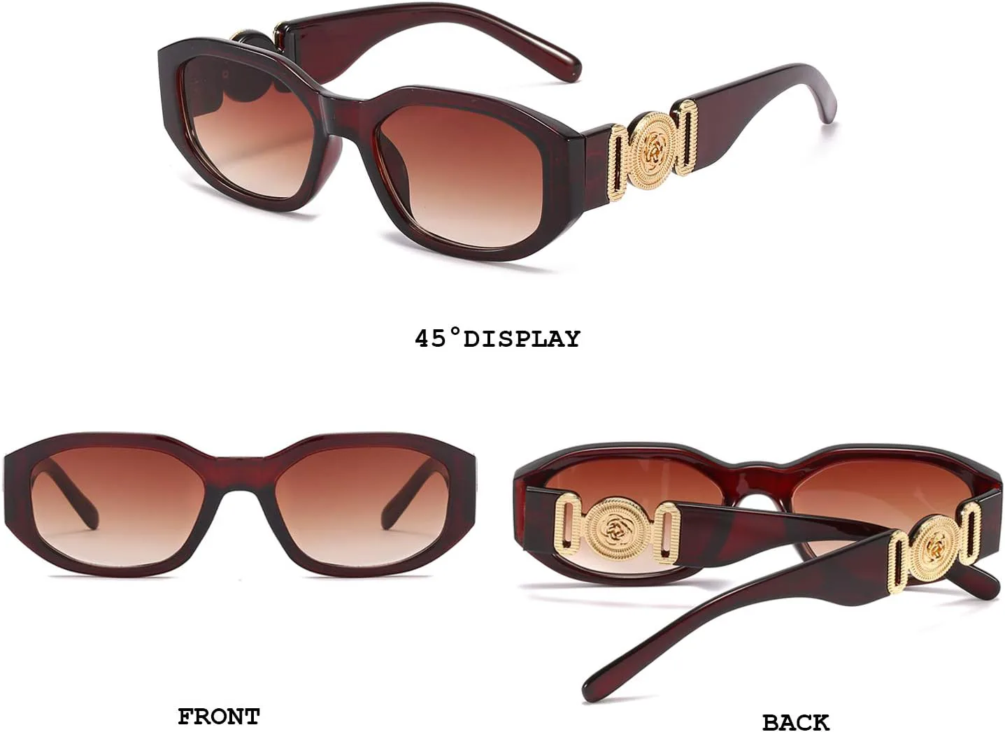 

Солнцезащитные очки BUTABY прямоугольной формы для женщин, ретро-очки для вождения, винтажный стиль 90-х, нестандартная оправа, защита UV400, Brown Frame Brown Lens