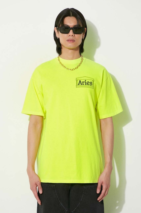 

Хлопковая футболка fluoro temple ss tee Aries, желтый
