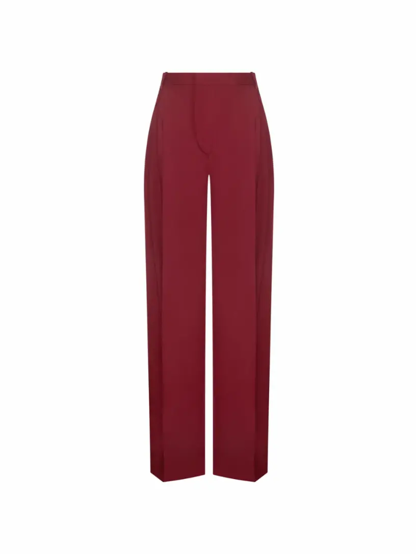 

Широкие брюки с защипами Victoria Beckham, бордовый