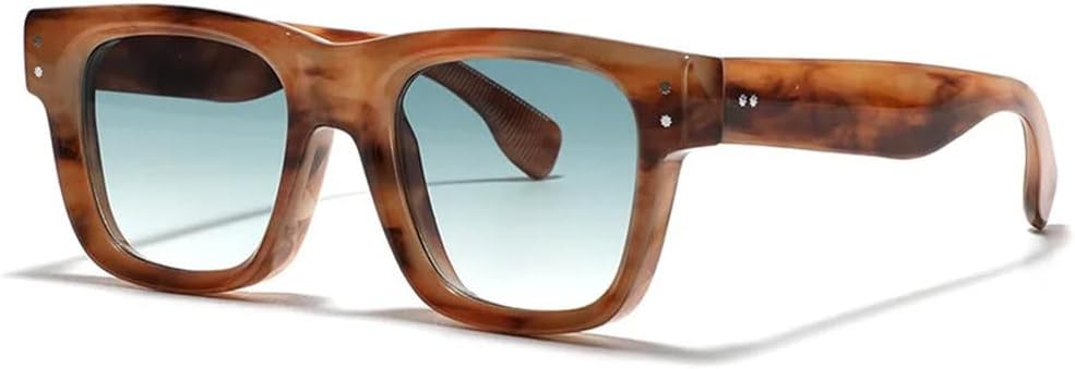 

Классические роскошные квадратные солнцезащитные очки для женщин и мужчин, винтажные солнцезащитные очки с заклепками, популярные панк-очки с леопардовым принтом LJTJTAV, Amber