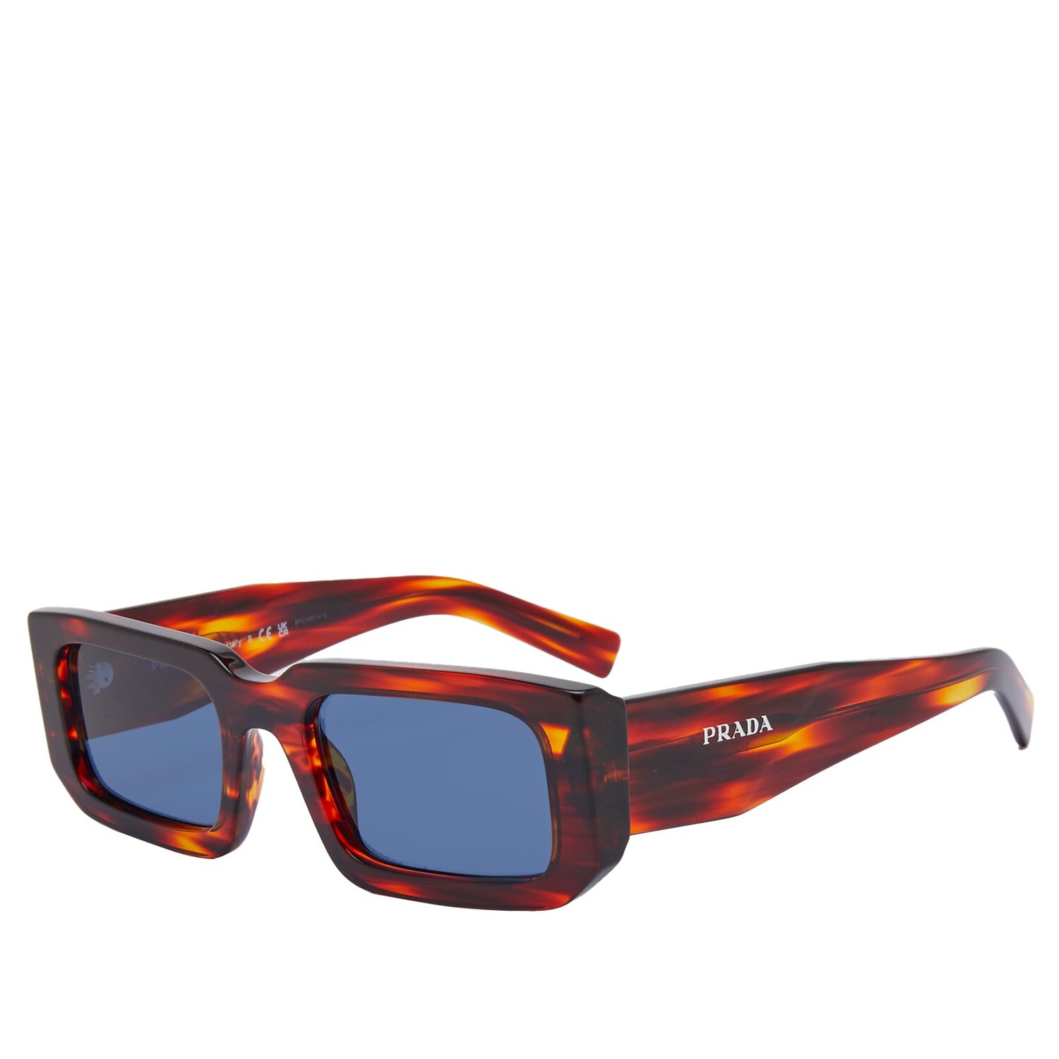 

Солнцезащитные очки Prada Eyewear 06Ys Sunglasses, цвет Striped Radica & Dark Blue