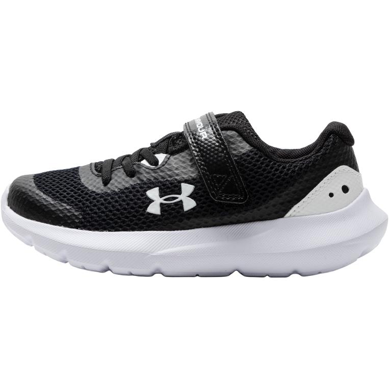 Амортизирующие и дышащие низкие детские кроссовки Black White Kids' Under Armour
