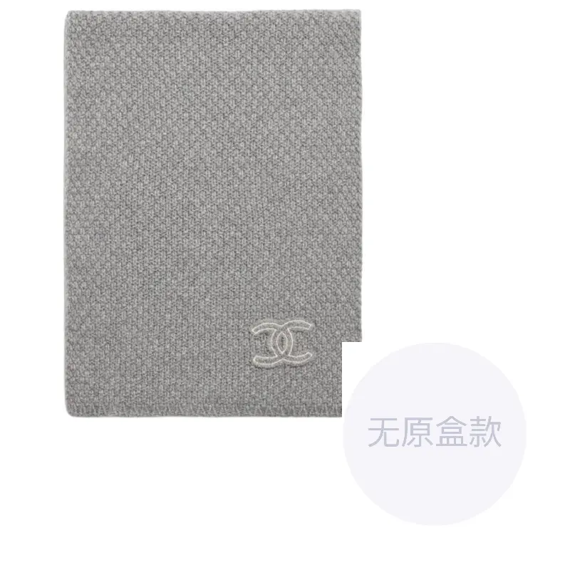 

CHANEL Вязаный шарф женский серый, Gray
