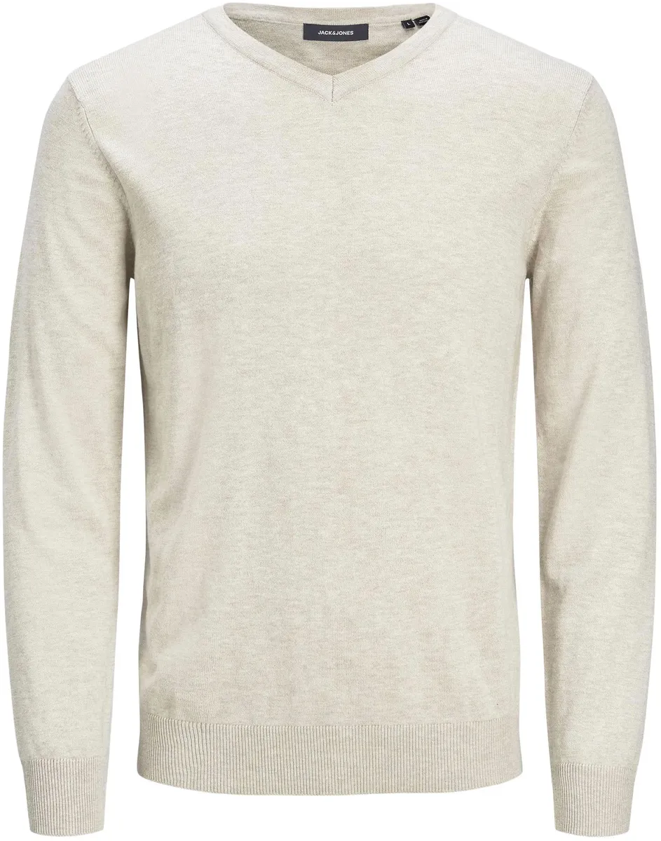 

Свитер Jack & Jones с V-образным вырезом "EMIL KNIT V-NECK", кремовый