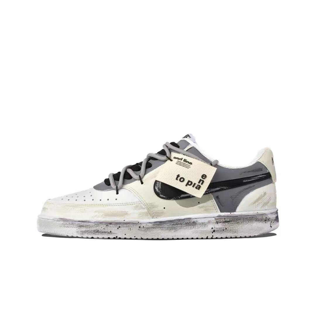 

Кроссовки Nike Court Vision 1 Skateboarding Shoes Women's Low-top Beige/Gray, цвет Off White