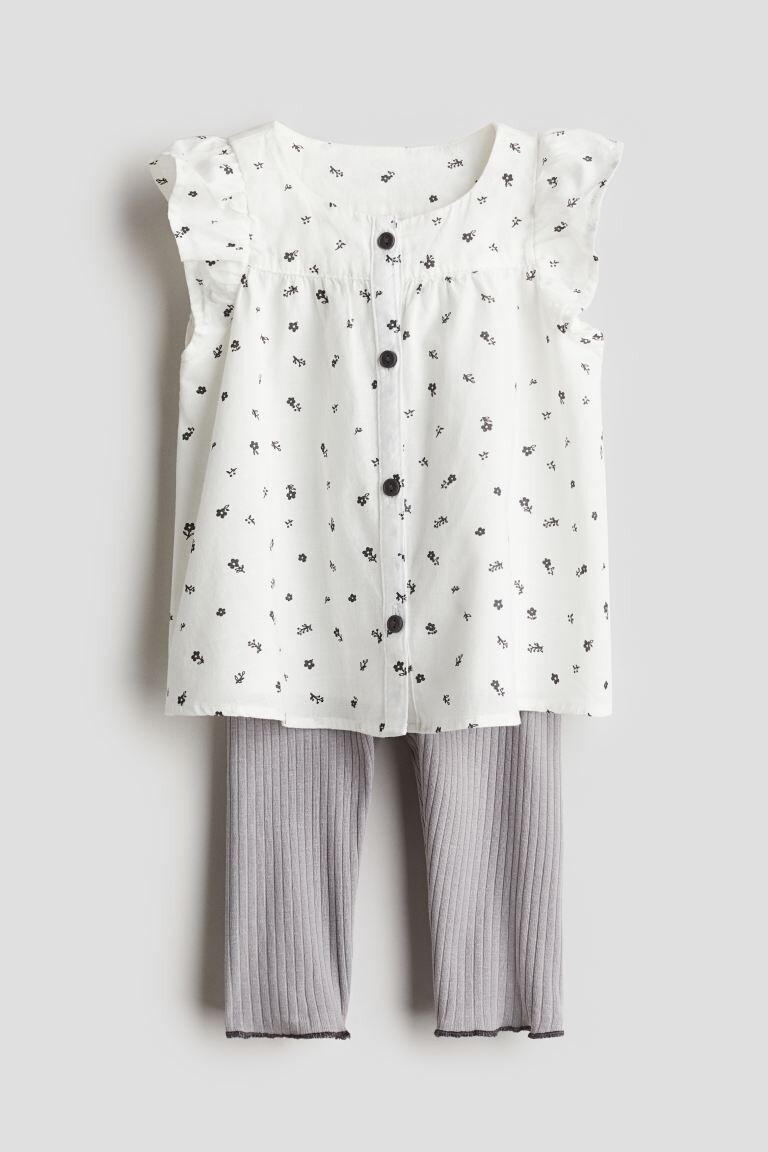 

Хлопковый костюм-двойка H&M, серый