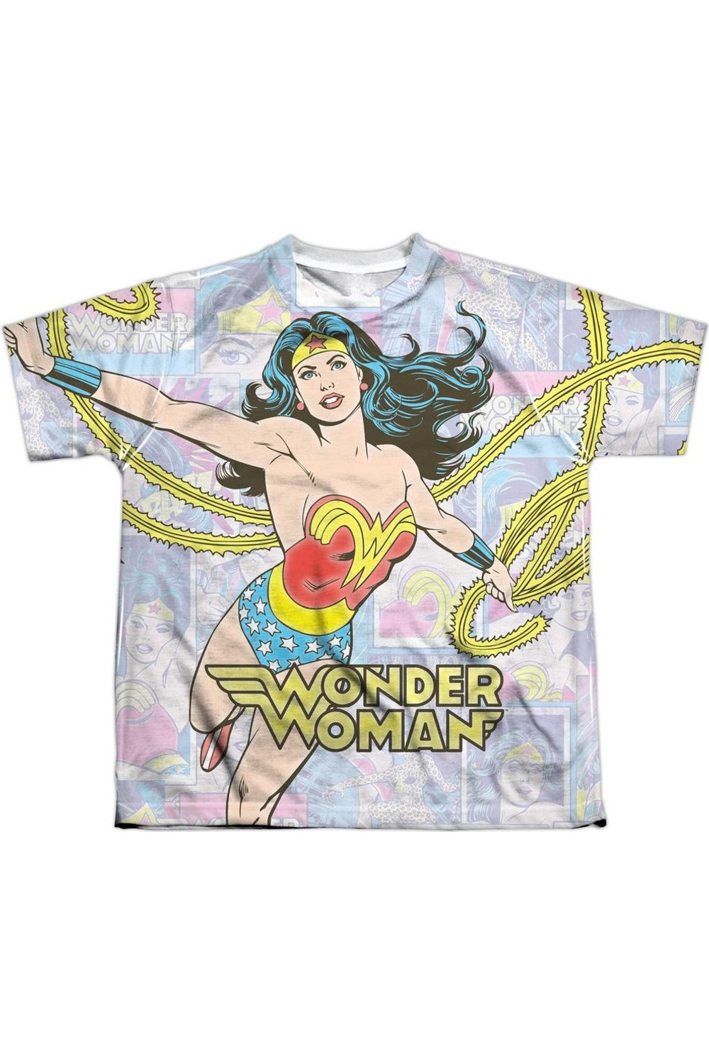 

Футболка с коротким рукавом для подростков DC Comics с коллажем Wonder Woman Gildan, белый