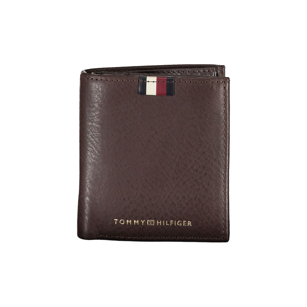 

Коричневый кожаный мужской кошелек Tommy Hilfiger