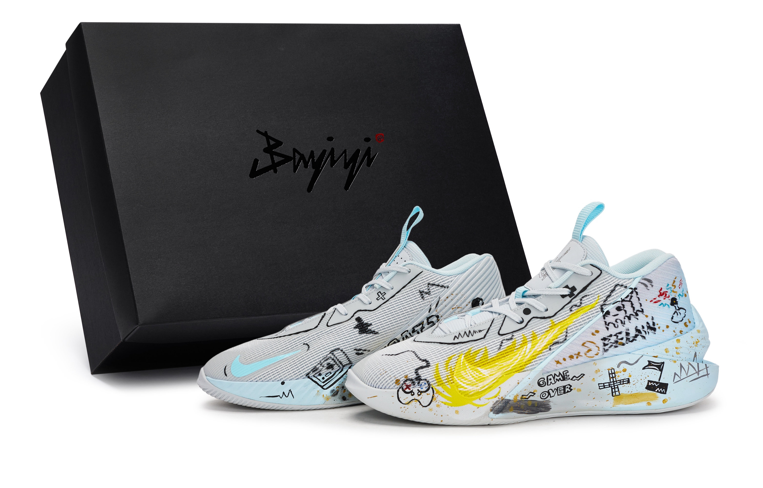 

Баскетбольные кроссовки GT Jump Academy, низкие, мужские, желтые/черные Nike, Blue Gray Yellow Black