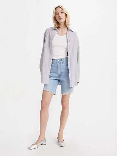 

Женские шорты-бермуды с рельефной клеткой Levi's, цвет Burst - Light Wash