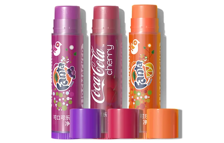 Lip Smacker Бальзам для губ со вкусом газировки, увлажняющий и осветляющий, 4г*2, Fanta Grape Flavor+Cherry Cola Flavor+Fanta Orange Flavor 4g*3