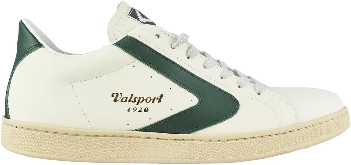 Мужские кожаные кроссовки Valsport, белые/зеленые