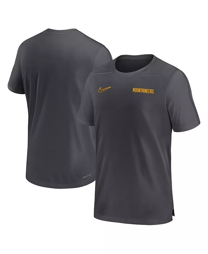 

Мужская футболка West Virginia Mountaineers 2024 Sideline Coach Performance T-shirt Nike, серый