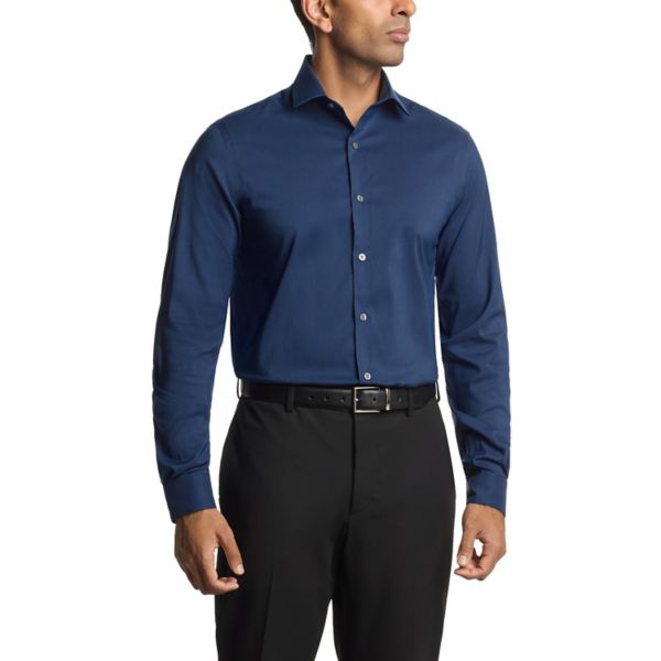 

Мужская облегающая рубашка из ультрамнущегося материала Van Heusen, цвет navy depths