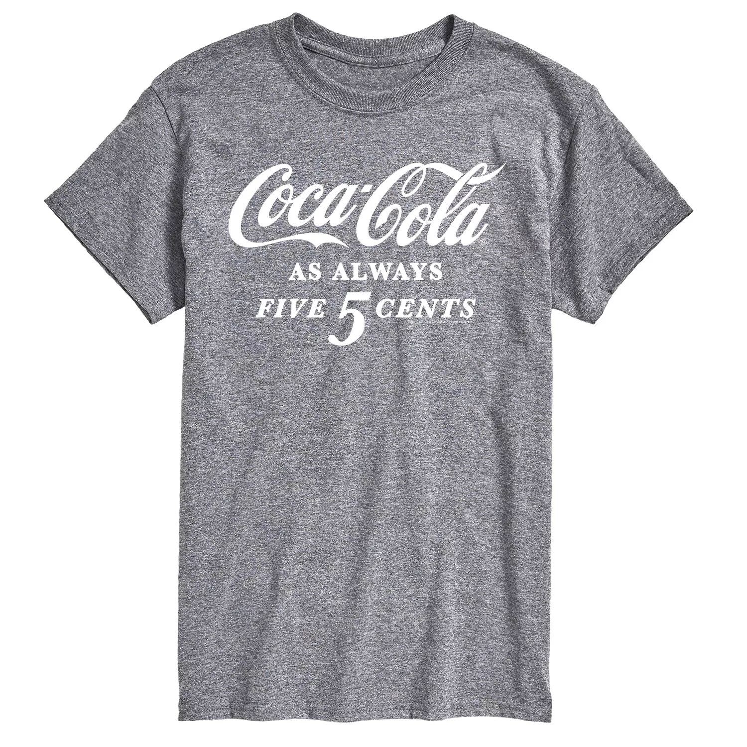 

Мужская футболка с рисунком Coca-Cola Как всегда Five Cents License, серый