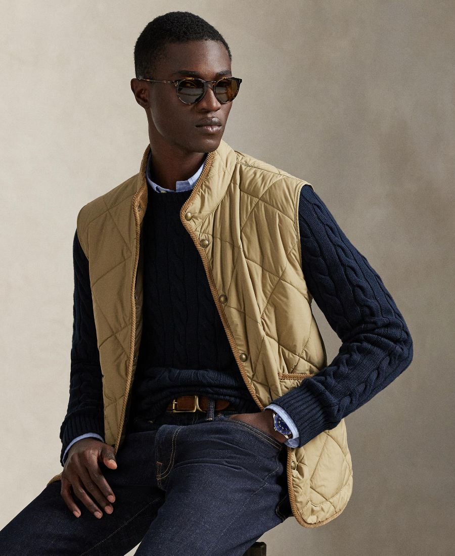 

Мужской стеганый жилет Hurston Diamond Polo Ralph Lauren, Desert Khaki