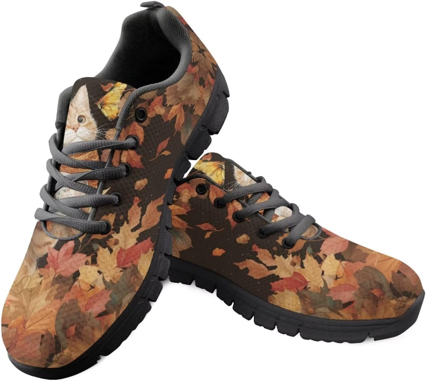 

Женские кроссовки GETELINSENG для бега, прогулок и путешествий, мужские стильные кеды, теннисные, спортивные, легкие, Cute Cat Fall Maple