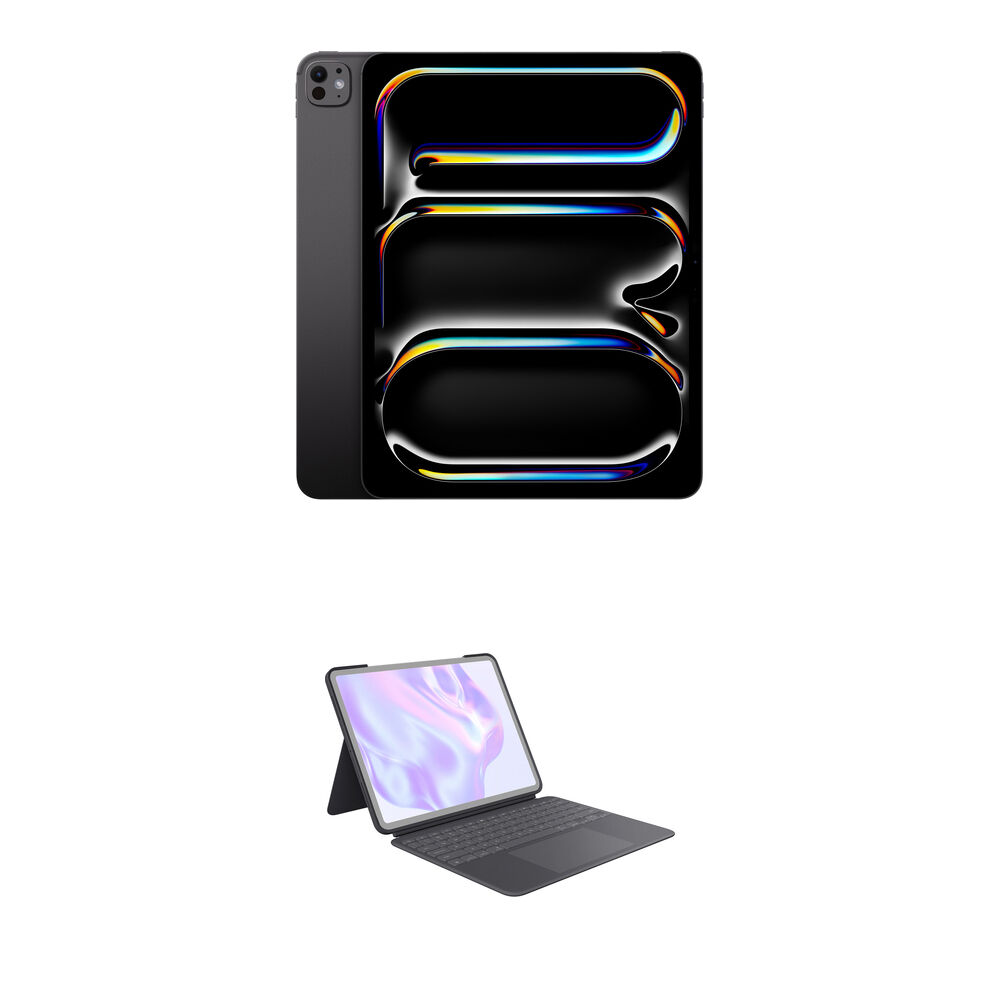 

Комплект Apple iPad Pro 13" M4 с чипом и чехлом-клавиатурой Logitech Combo Touch (стандартное стекло, 256 ГБ, Wi-Fi + 5G LTE, цвет «черный космос»)