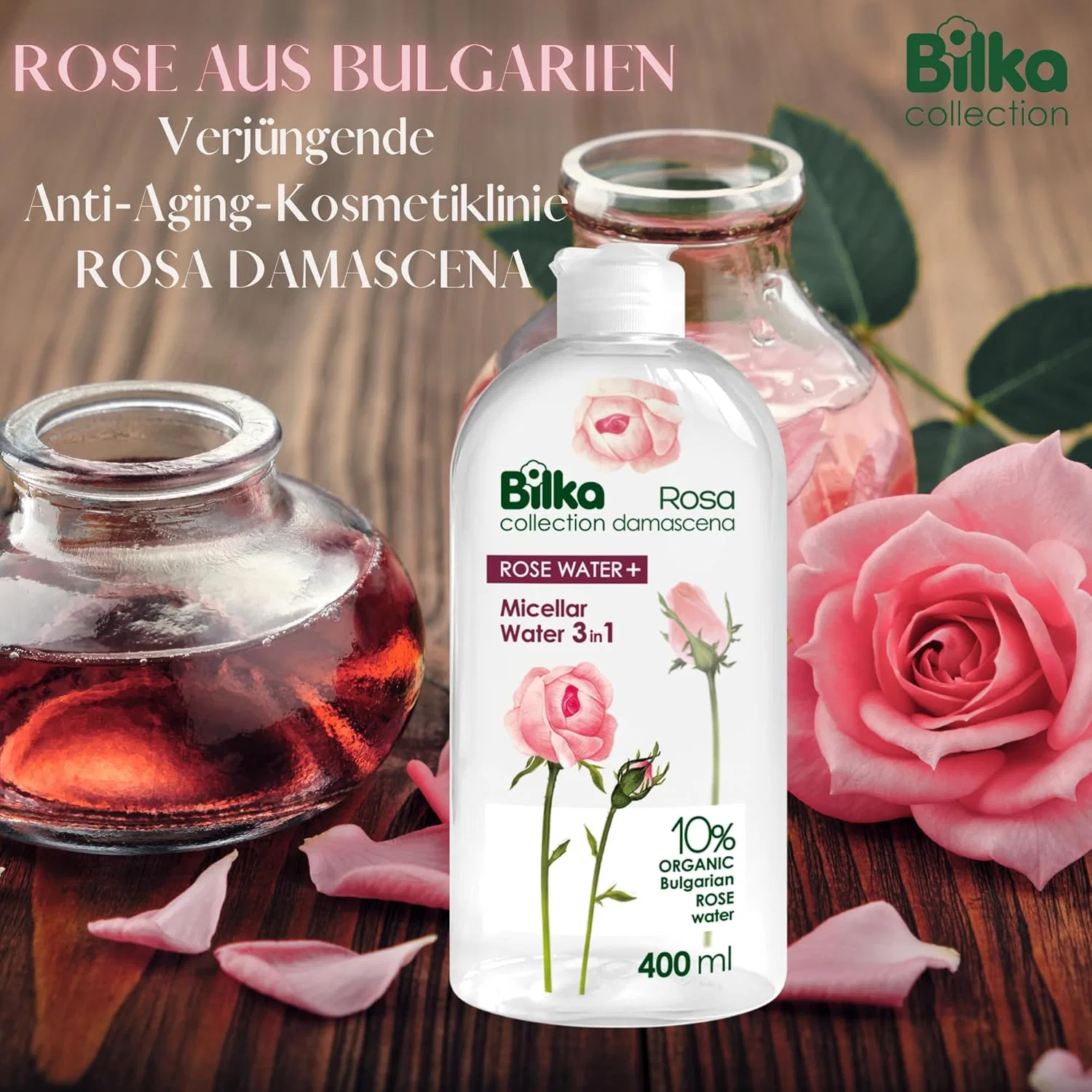 Мицеллярная вода Bilka Collection — В-1 Pink Damascena с органической розовой водой, 400 мл — фото 3