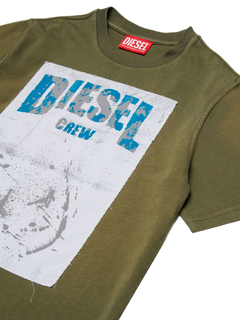 Футболка с графичным принтом Diesel Kids, зеленый — фото 3
