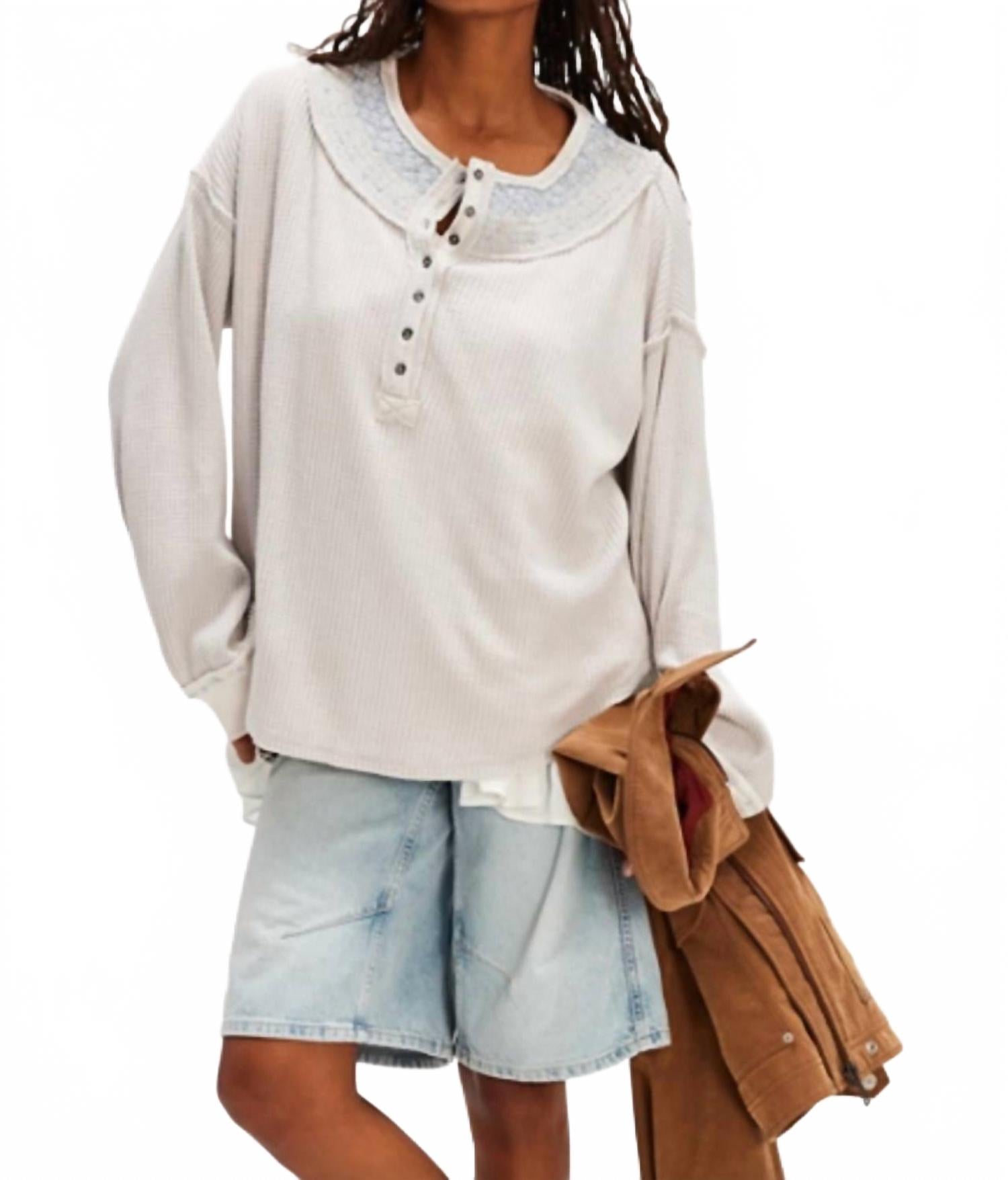 

Холли Хенли топ в вересковом сером Free People, серый