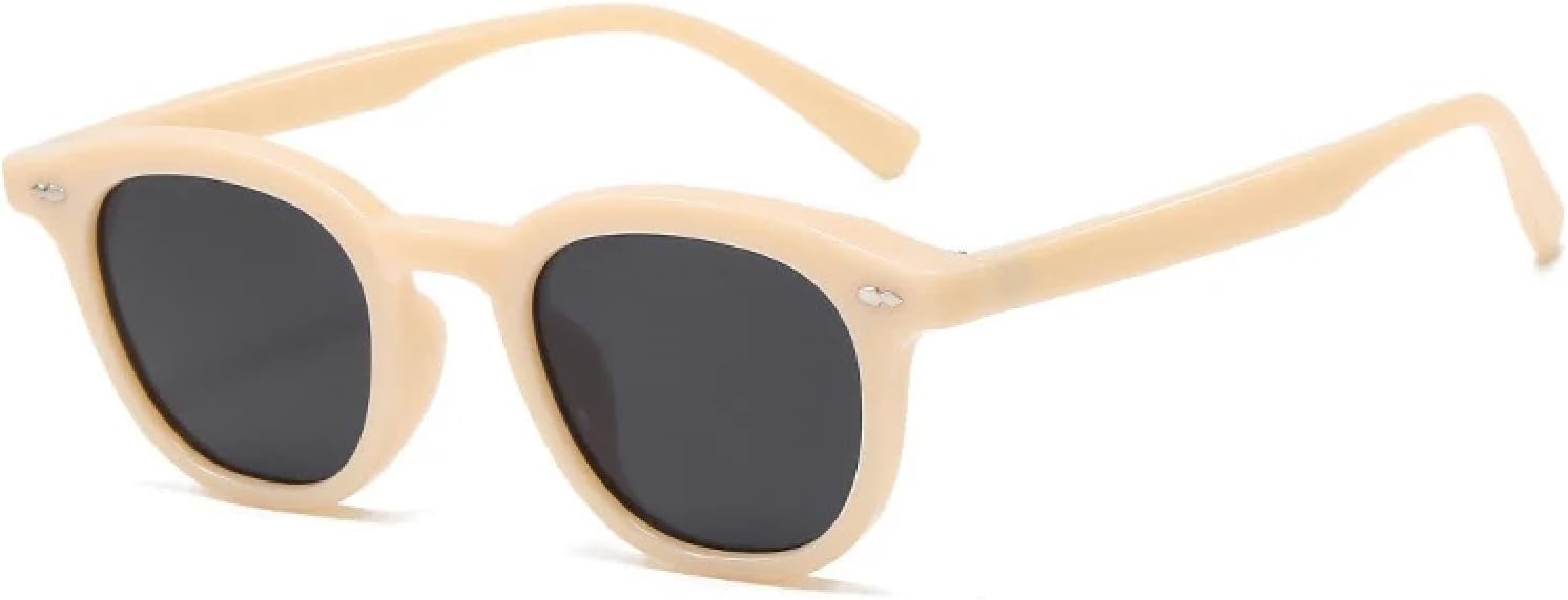 

Модные круглые солнцезащитные очки для женщин в винтажном стиле с заклепками, декоративные, желейного цвета, защита от УФ-излучения UV400, для мужчин, с леопардовым принтом HHZZYVY, Beige Gray