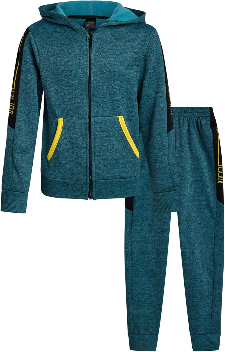 Детский спортивный костюм из флиса Pro Athlete, куртка и брюки, Teal Blue Lining