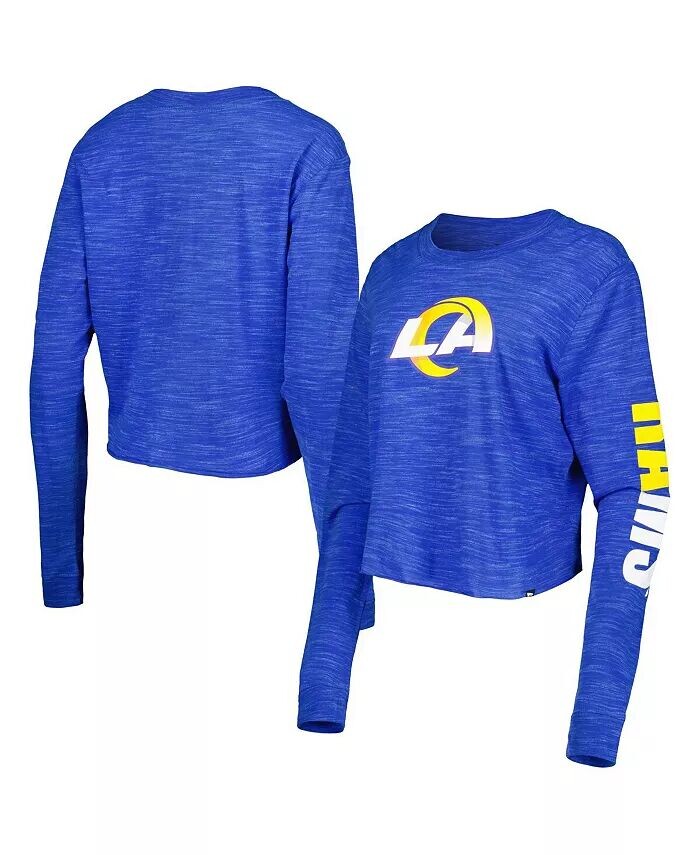 

Женская укороченная футболка с длинным рукавом Royal Los Angeles Rams New Era