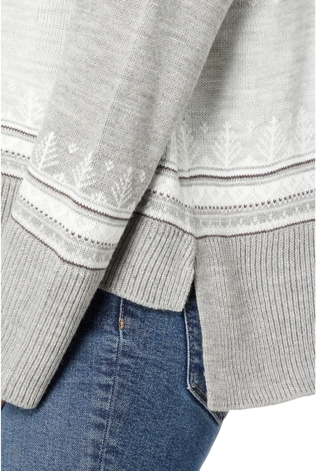 Женский свитер Tommy Hilfiger в скандинавском стиле с цветными блоками, Medium Heather Grey Multi — фото 3