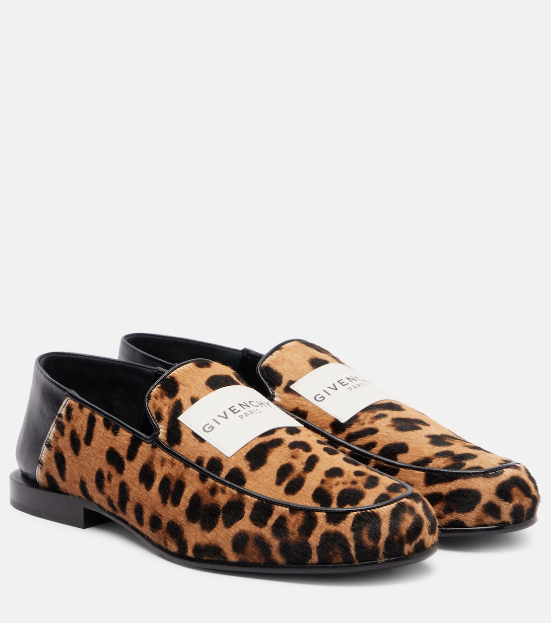 Лоферы из пони с леопардовым принтом Givenchy, Black/Beige