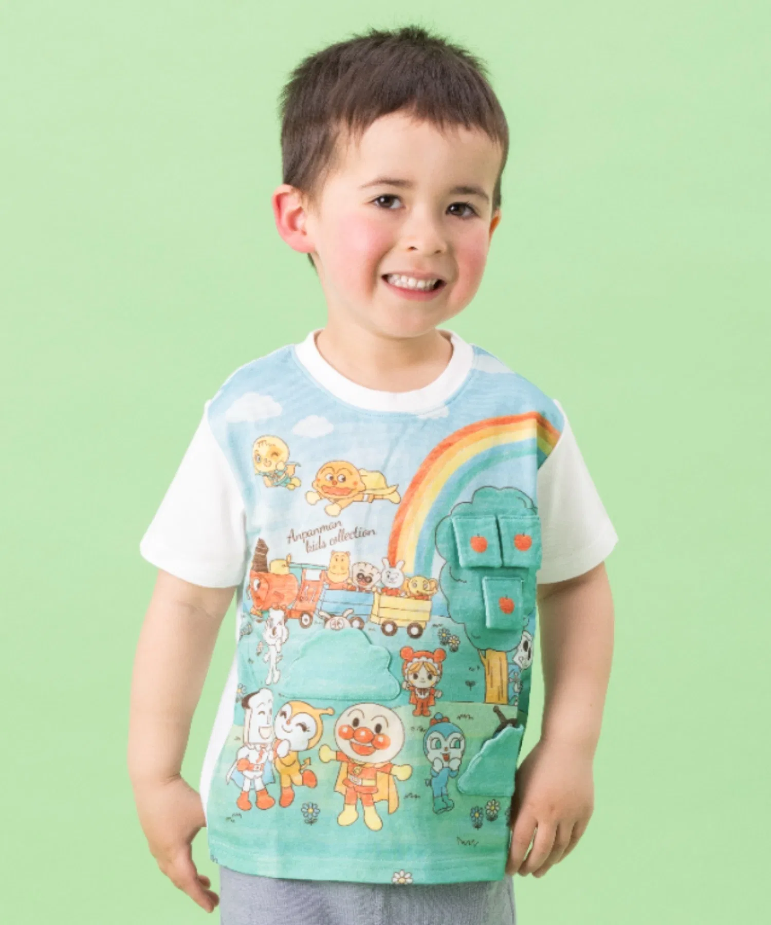 Детская футболка ANPANMAN KIDS COLLECTIONめくれる！かくれんぼTシャツ