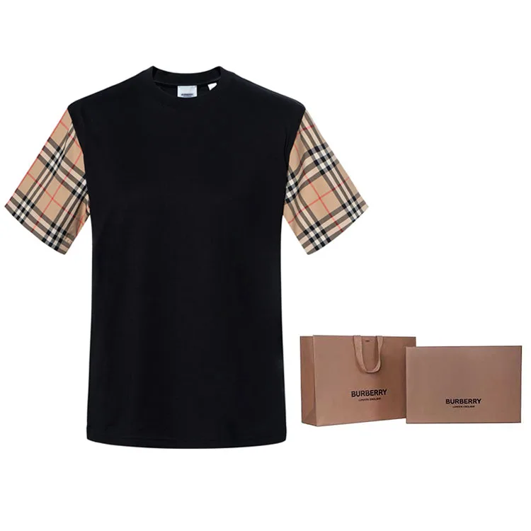 Футболка Burberry, оверсайз, хип-хоп стрит, черный