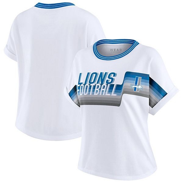 

Женская белая футболка Detroit Lions с центральной полосой Wear By Erin Andrews, Белый, Женская белая футболка Detroit Lions с центральной полосой Wear By Erin Andrews