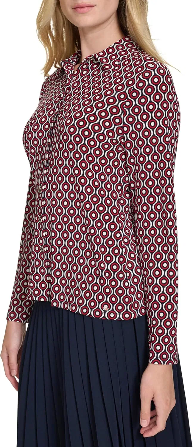 Блуза, длинный рукав, Soft Work Top, Tommy Hilfiger, midnight multi — фото 4