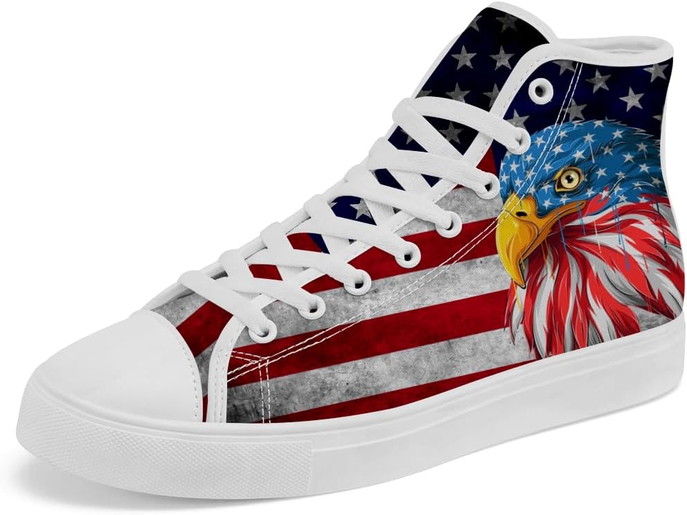 

Мужские и женские кроссовки на высокой подошве с американским флагом, красно-бело-синие, на шнуровке, повседневные Chebing