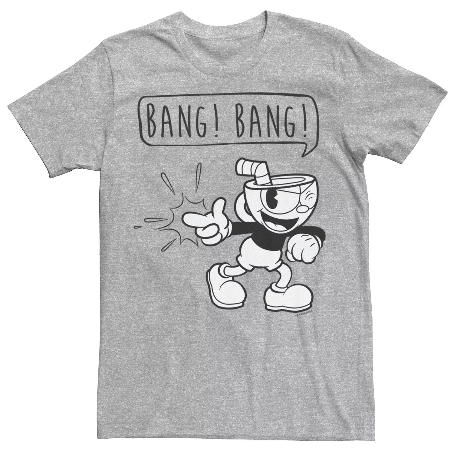 

Мужская футболка The Cuphead Show Bang Bang Finger Gun Outline Licensed Character