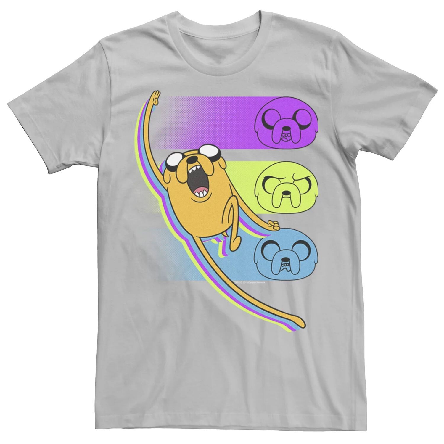 

Мужская футболка CN Adventure Time Jake Emotions Licensed Character, серебристый