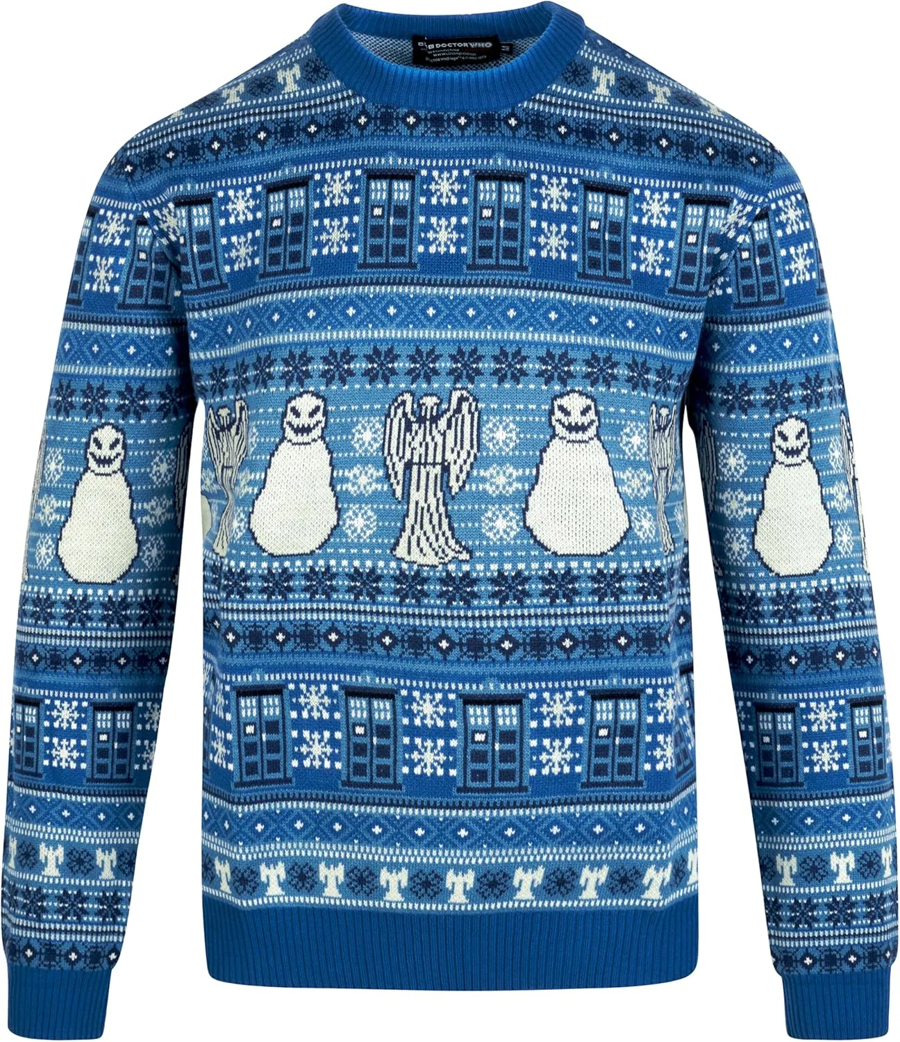 

Свитер Doctor Who Tardis Angel Snowman Christmas — официальный праздничный джемпер BBC от LOVARZI