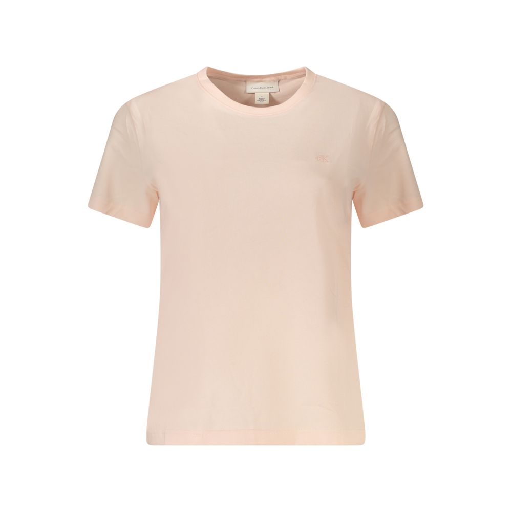 

Розовая хлопковая футболка Calvin Klein, розовый