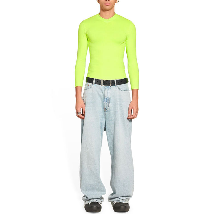 Топ Balenciaga Crewneck Long Sleeve Top 'Fluo Yellow' 704103TMVB77204, желтый — фото 3