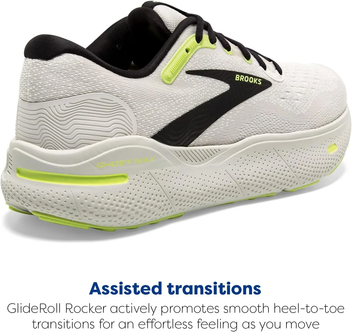 Мужские кроссовки Brooks Ghost Max, черный/зеленый/серый — фото 3