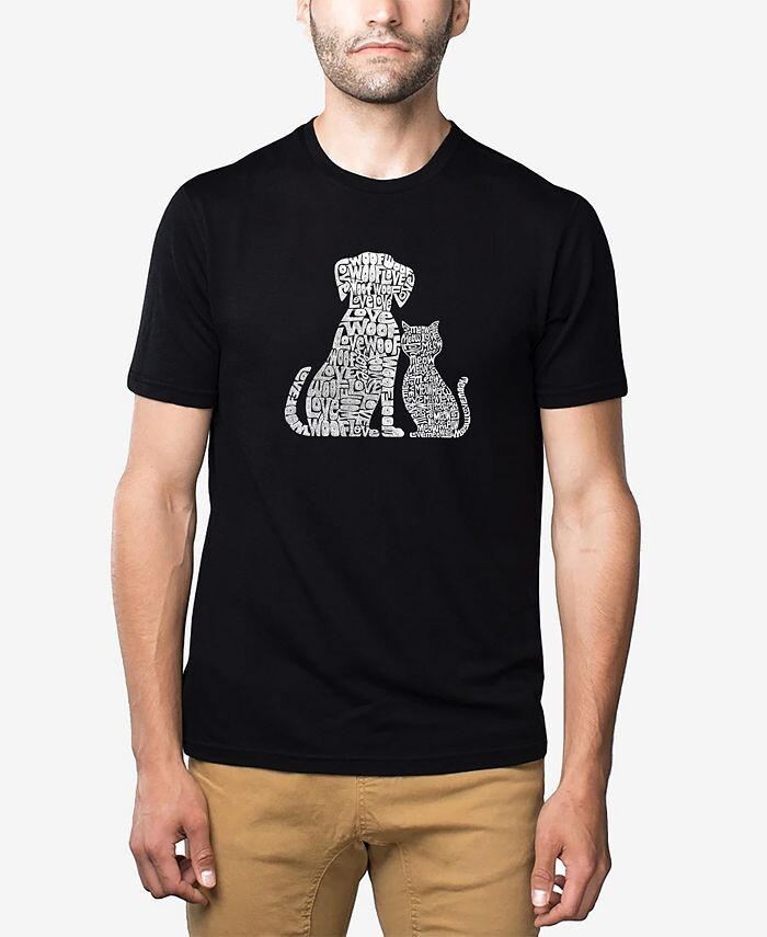 

Мужская футболка премиум-класса Word Art Dogs and Cats LA Pop Art, черный