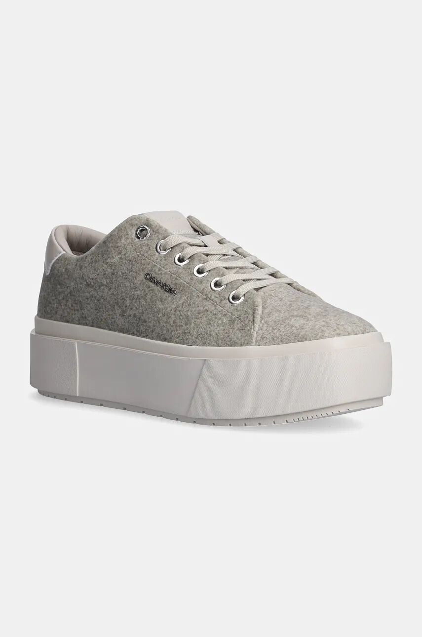 

Кроссовки Calvin Klein FLATFORM CUP LACE UP W/ML FELT, серый