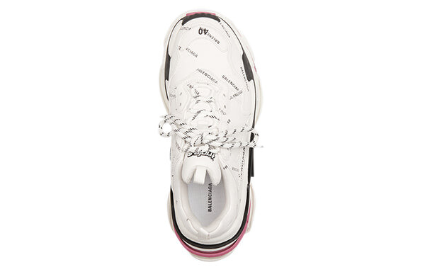 Кроссовки triple s sneaker 'allover logo white pink' Balenciaga, белый — фото 4