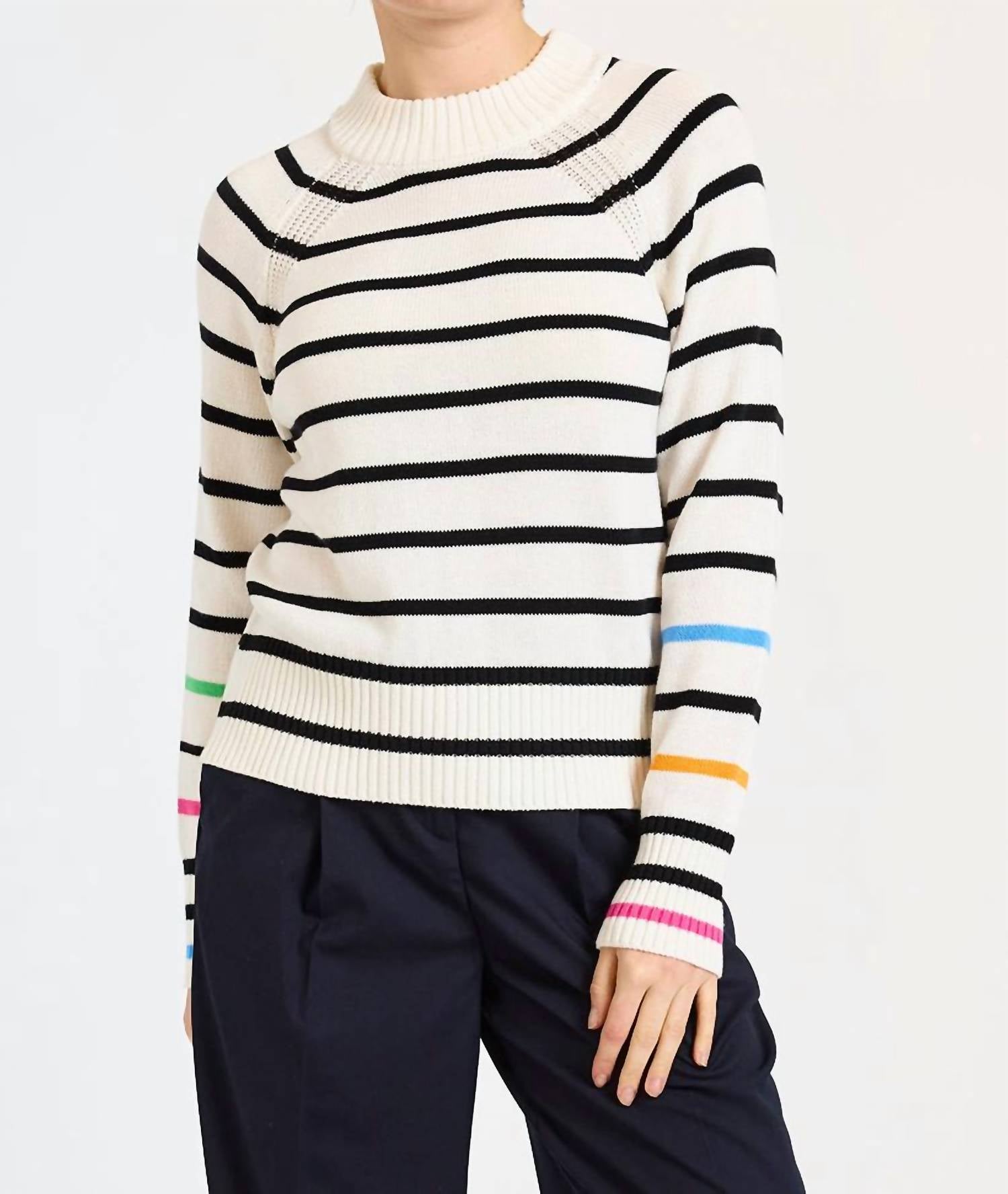 

Топ Liberty Stripe цвета слоновой кости Brodie Cashmere, слоновая кость