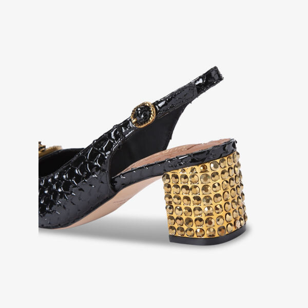 Туфли Chelsea из искусственной кожи с открытой пяткой и блочным каблуком Kurt Geiger London, черный — фото 3