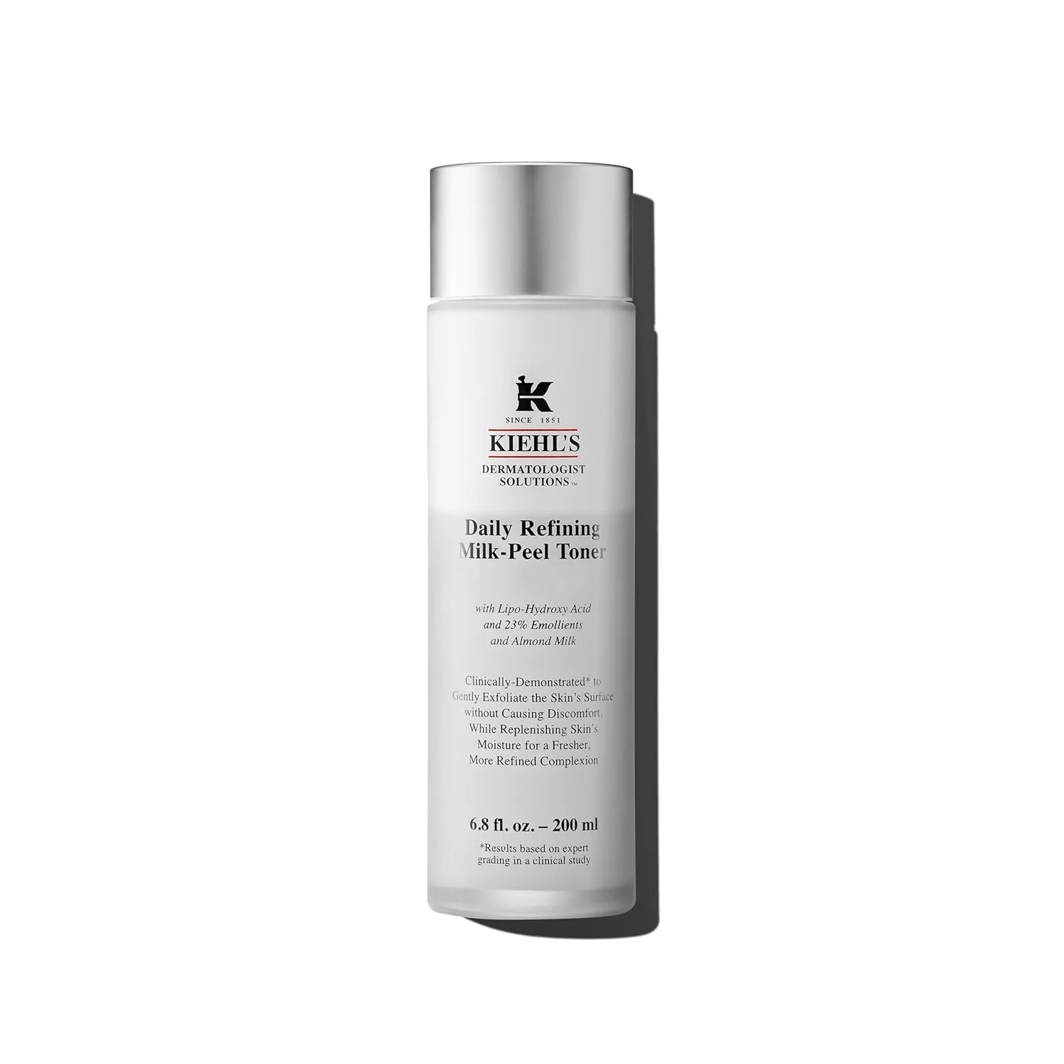 Тоник для лица Kiehl's Daily Refining Milk-Peel, мягкое отшелушивание, выравнивает текстуру, осветляет и смягчает кожу, восстанавливает влагу, с липо-гидроксикислотой и миндальным молоком, 200 мл